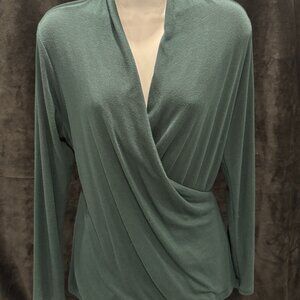 Banana Republic green wrap top, size PL